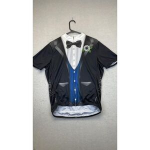 Primal‎ Ritz Tuxedo Cycling Jersey Shirt Mens Large Black Graphic Full Zip Bike